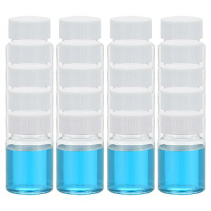 PATIKIL 20個入り 50ml しやくボトル PETワイドマウスラウンドボトル ネジキャップ付き 実験室用水しやく液体固体サンプル保管シール 透明