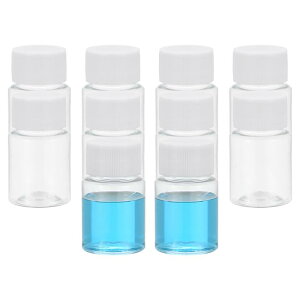 PATIKIL 10個入り 15ml しやくボトル PETワイドマウスラウンドボトル スクリューキャップ付き 実験室用水しやく液体固体サンプル保管シール 透明