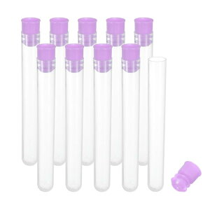 PATIKIL 4" 長さ プラスチック製 縫い針収納ホルダー 10個入り ポータブルなマッ ト刺繍針ピン歯楊枝収納チューブケース クラフトニット用 パープル色