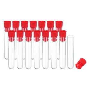 PATIKIL 2.4" 長さ プラスチック製針収納ホルダー 15個入り 携帯用刺繍針ピン楊枝収納チューブケース クラフトニット用 赤色