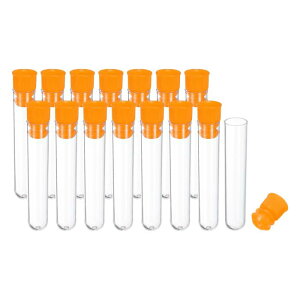 PATIKIL 2.4" 長さ プラスチック製針収納ホルダー 15個入り 携帯用刺繍針ピン楊枝収納チューブケース クラフトニット用 オレンジ色