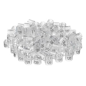 160個 ハンガーマーカー 120 番号タグ 3.5mm ロッド 衣類サイズ ハンガークリップにフィット 衣類ハンガー用衣類カラーコーディングラベル 透明