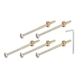 5個セット 六角ソケットヘッドボルトバケットナット M6 x 110mm ソケット家具ベッドボルトバケットナット レンチ付き 椅子やベッド用 ブロンズカラー