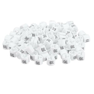 160個の衣類ハンガーマーカー 6XLサイズのタグ 3.5mmのロッドに適した衣類サイズハンガークリップ 衣類カラーコーディングラベル ホワイト