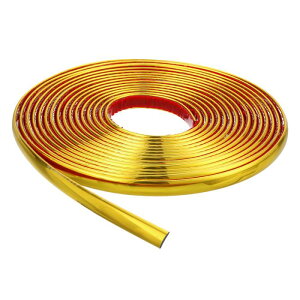 はがして貼るトリム 0.4"×33フィートの柔軟な壁モールディングトリム 防水自己粘着壁トリム ミラーフレーム壁エッジDIYホームデコレーション 金色