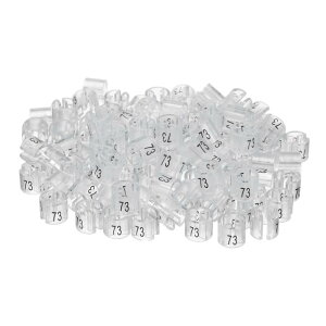 160個の洋服ハンガーマーカー73番のタグ 3.5mmのロッドに適した衣類サイズハンガークリップ 透明な衣類カラーコーディングラベル付きの洋服ハンガー用