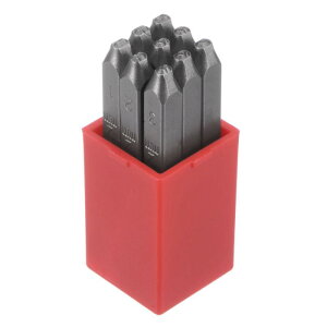 9個の数字スタンプセット 5/64" 2mm リバースパンチ 良い品質ツールスチール 0-9 パンチプレスツール メタルスタンプセット 槌ハンドパンチ 金属 プラスチック 木材 レザー 真鍮 スタンピング