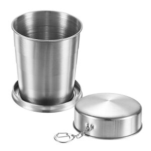 M METERXITY �X�e�����X�� �܂肽���݃g���x���J�b�v 8.4oz(250ml) �ė��p�\ �g�їp�܂肽���݋����J�b�v �W�t���L�[�z���_�[ ���s/�L�����v/�n�C�L���O�p