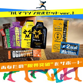 【送料無料】フルマラソン完走セットver.1 マラソン 補給食 トレラン 行動食 エネルギーゼリー ランニング 初心者 エネルギー補給 マグオン ハニーアクション 2run メダリスト アクティブようかん スポーツ ロードバイク