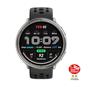 Amazfit Amazfit Active 2 Round(X^_[h) 44mm X}[gEHb` A}YtBbg {K㗝X iPhone android X}zΉ  2000nitPx GPS ItC}bv S  NǗ X|