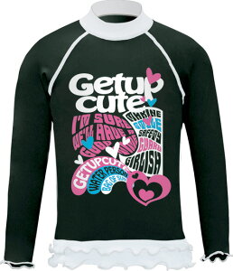 GETUP CUTE ゲットアップキュート 子供 キッズ 男の子 女の子 ラッシュガード 長袖フリル CCR-32230 水着 紫外線対策 UVカット 夏用 海水浴 水泳 かわいい スイミング プール 学校 体育 日焼け防止