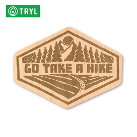 TRYL WOOD STICKER(ウッドステッカー) Take a Hike 木材を使用した自然素材のステッカー 【トレイルランニング ジョギング アウトドア ブッシュクラフト ステッカー シール グッズ】