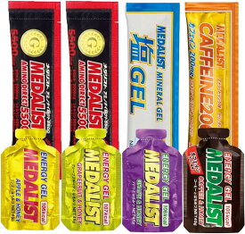 MEDALIST メダリスト 真・マラソンセット(エナジージェル4本＋アミノダイレクト2本＋塩ジェル1本＋カフェイン200 冴 1本) トレラン ランニング マラソン 補給食 行動食 スポーツ 捕食 登山 エネルギーゼリー エナジーゼリー レース ロードバイク