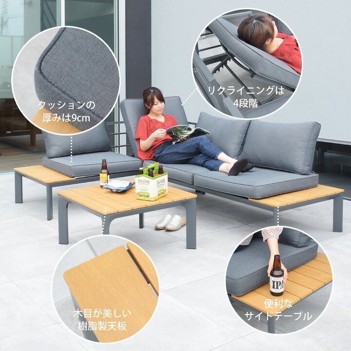 楽天市場】【ガーデンソファーセット】【2〜3人用】【リクライニング 
