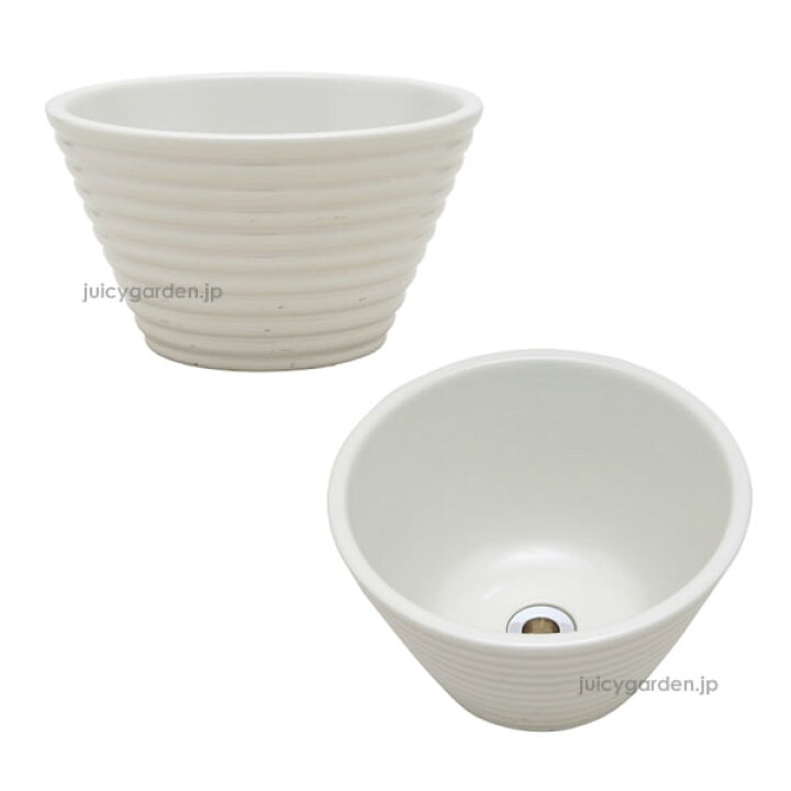 楽天市場 水鉢 ガーデンパン 小さな可愛いガーデンパン ガーデンポット ホワイト 水受け 送料無料 おしゃれガーデン家具と物置 Juicy