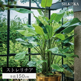 フェイクグリーン 大型 リアル 「ストレリチア 150cm シルカ（Silk-ka）」 人工 観葉 植物 おしゃれ 人工観葉植物 草花 インテリアグリーン 観葉植物 フェイク グリーン リビング インテリア 室内 木 大型観葉植物 人工植物 大きい オフィス 屋内 極楽鳥花