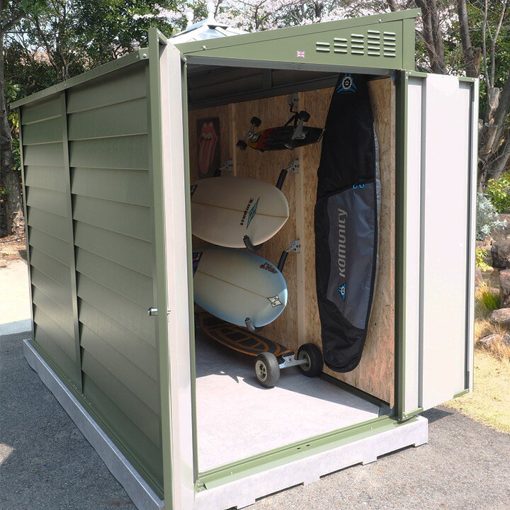 楽天市場】屋外 収納 ラック付き 物置 「 メタルシェッド TM2 BP 