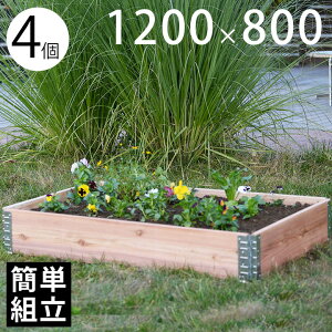 【木製プランター】 【砂場】 【花壇】 「a+ design ガーデンボックス1200×800 4個セット ナチュラル」