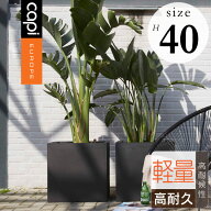 植木鉢 軽量 樹脂製 「カピ（Capi） アーバンスムース スクエア（UrbanSmooth Square） Mサイズ（□40×H…