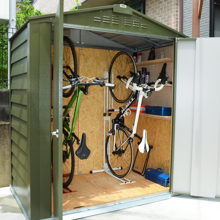 楽天市場】自転車置き場 サイクルハウス 物置 自転車倉庫 「 メタル  