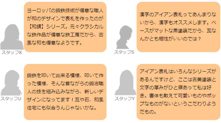 楽天市場】【受注生産】「ロートアイアン表札 和錆 N78 組 [クミ] 背面