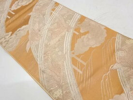橋に群鶴・雲模様織出し袋帯【リサイクル】【中古】【着】 宗sou