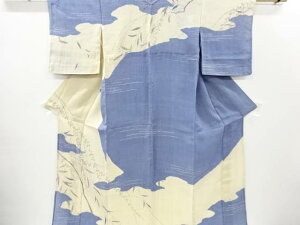 生紬絞り枝垂れ模様単衣訪問着【リサイクル】【中古】【着】 宗sou