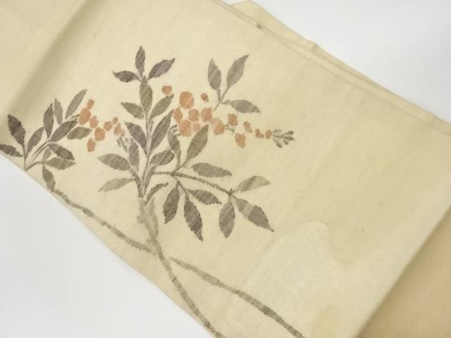 紗紬すくい織花模様織出し名古屋帯 宗sou 絶対一番安い 高い素材