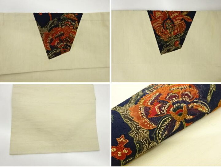 楽天市場】手織紬相良刺繍抽象草花模様名古屋帯【リサイクル】【中古 