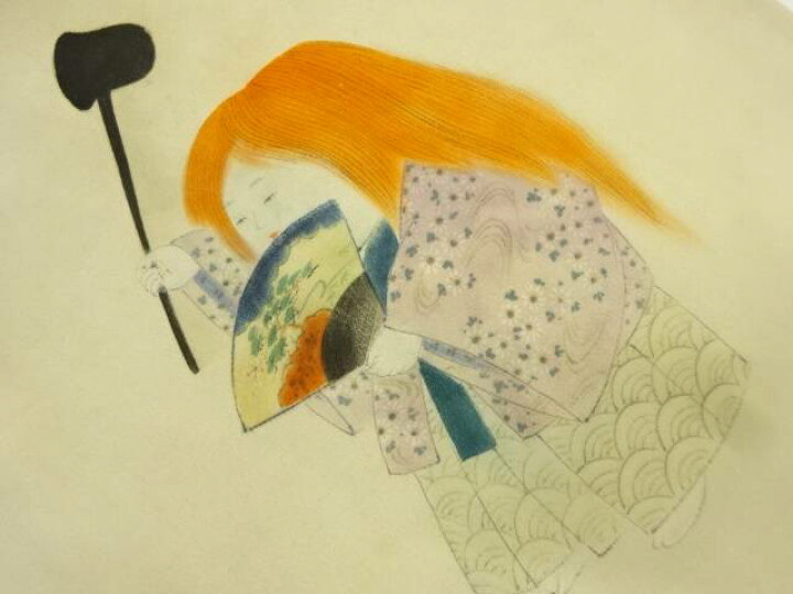 作家物 手描き友禅 人形絵名古屋帯 レディース｜名古屋帯