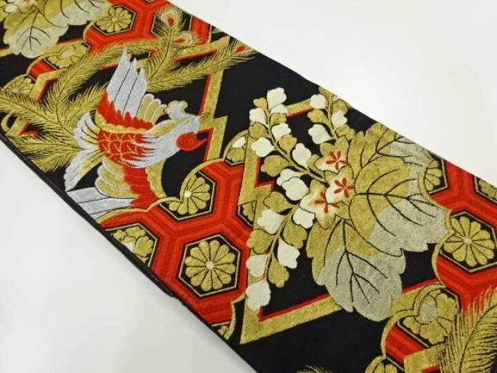 楽天市場】桐に鳳凰模様織出し袋帯（材料）【アンティーク】【中古 