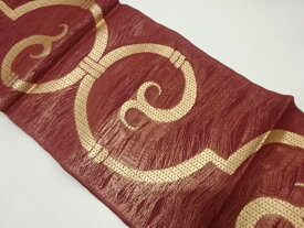 紗　抽象模様織り出し袋帯（材料）【アンティーク】【中古】【着】 宗sou