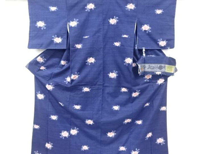 楽天市場】未使用品 花模様織り出し手織り真綿小千谷紬着物  