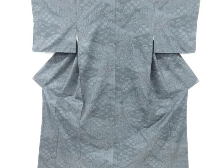 楽天市場】未使用品 変わり市松に菊・松模様織り出し本場結城紬100亀甲 