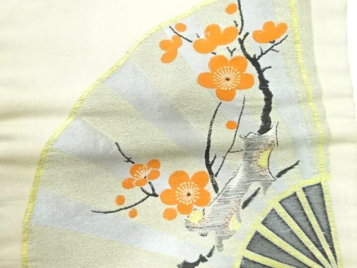 楽天市場】扇に枝梅模様織出し名古屋帯【アンティーク】【中古】【着 