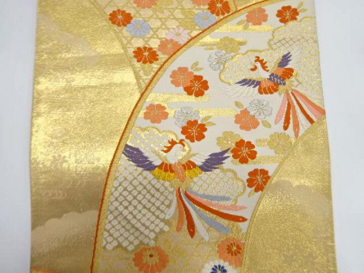 袋帯○綴れ織り 霞横段と鳳凰 程よ