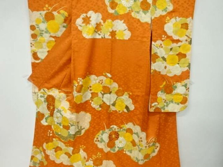 楽天市場】金彩雲取りに菊梅模様刺繍振袖【リサイクル】【中古 