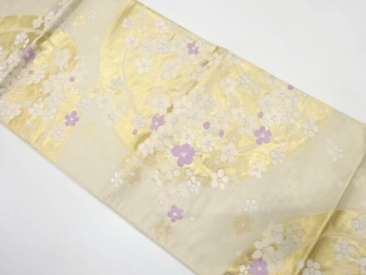 楽天市場】源氏車に花散らし模様織り出し 袋帯【中古】【着】 宗sou 