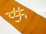 塩瀬金駒刺繍金彩七宝模様名古屋帯【中古】【着】 宗sou
