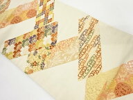 花古典柄織り出し名古屋帯【中古】【着】 宗sou