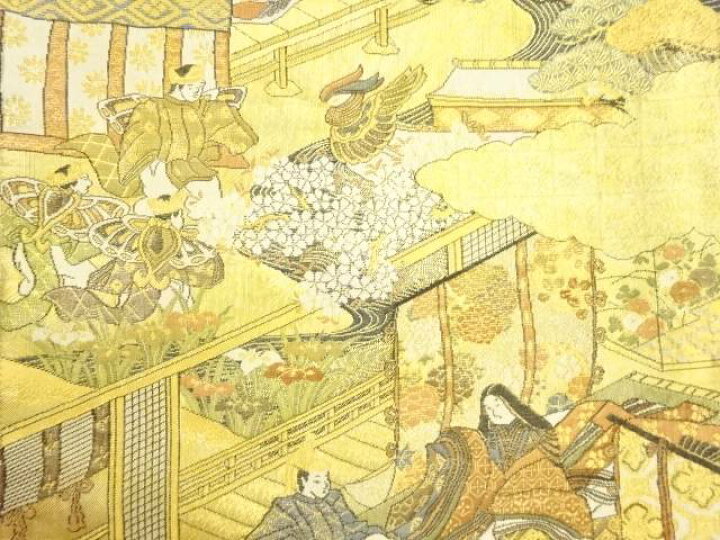 楽天市場】本金二重箔源氏物語絵図模様織出し袋帯【中古】【着】 宗sou 