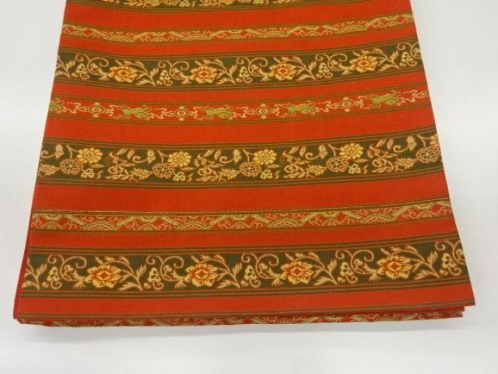 楽天市場】横段に花唐草模様織出し全通袋帯【中古】【着】 宗sou : お 