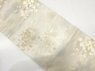 松葉に箔散らし模様織り出し　名古屋帯【中古】【着】【名古屋帯】 宗sou