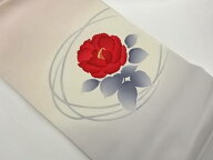 塩瀬金彩花模様名古屋帯【中古】【着】【名古屋帯】 宗sou