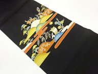 金彩山並に草花・帆船模様名古屋帯【中古】【着】【名古屋帯】 宗sou