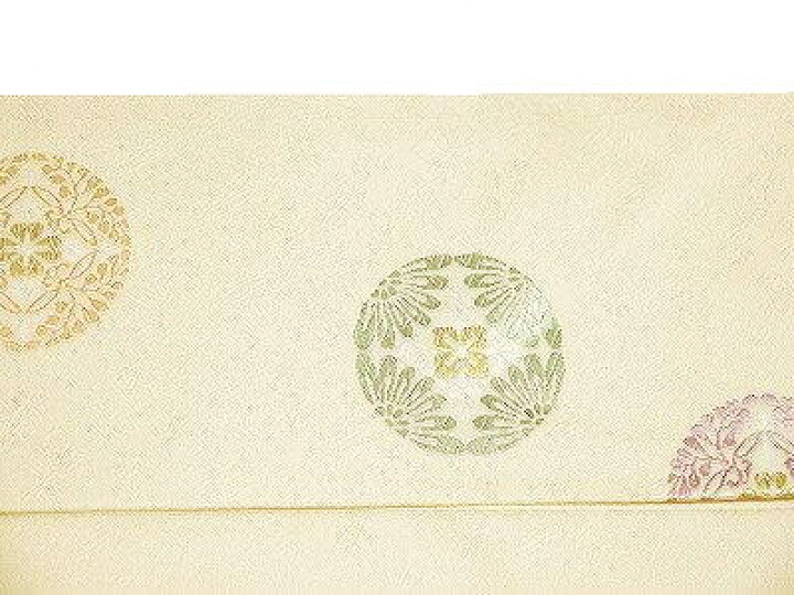 楽天市場】正絹九寸名古屋帯 西陣織 仕立て上がり淡いクリーム系 唐織  