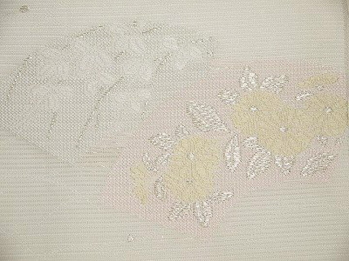 楽天市場】夏物 正絹絽九寸名古屋帯 西陣織 仕立て上がり白地 唐織調  