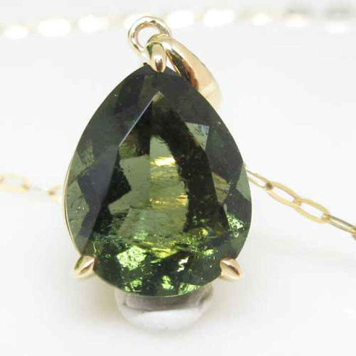 楽天市場】【天然石】モルダバイト☆10×8☆ペンダント☆トップ☆18K 