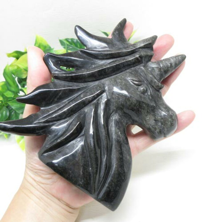 楽天市場】【天然石】シルバーオブシディアン☆ユニコーン☆約555g 