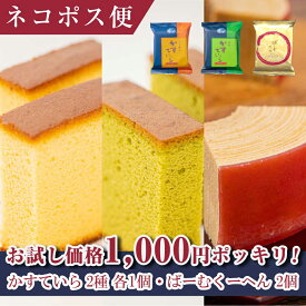 【P最大8倍★お買い物マラソン】 和菓子 ポイント消化 1000円 送料無料 プチギフト お菓子 1000円ポッキリ 送料無料 スイーツ ギフト ばーむくーへん×2個・かすていら(ザラメ)×1個・かすていら(抹茶)×1個